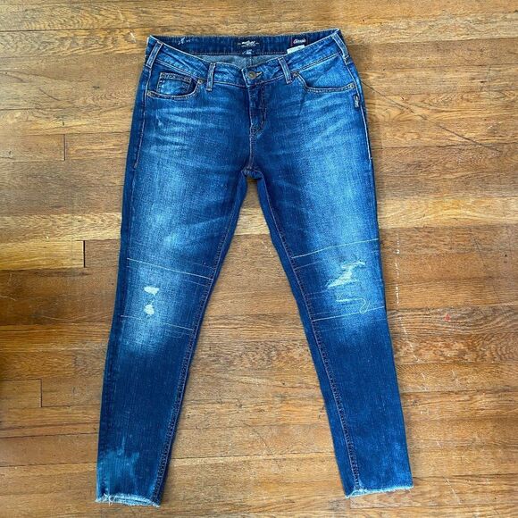 Silver Girlfriend Classic Stretch Straight Raw Edge Womens Size 30-27 - Picture 3 of 14